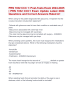 PRN 1032 CCC 1: Post-Tests Exam 2024-2025  | PRN 1032 CCC1 Exam Update Latest 2024  Questions and Correct Answers Rated A+ | Verified PRN 1032 CCC 1 Post-TestsExam 2024-2025 Quiz with Accurate Solutions Aranking Allpass  