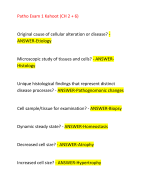 Patho Exam 1 Kahoot (CH 2 + 6) Original cause of cellular alteration or disease? - ANSWER-Etiology Microscopic study of tissues and cells? - ANSWERHistology Unique histological findings that represent distinct  disease processes? - ANSWER-Pathognomonic changes Cell sample/tissue for examination? - ANSWER-Biopsy