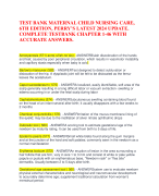 TEST BANK MATERNAL CHILD NURSING CARE, 6TH EDITION, PERRY’S LATEST 2024 UPDATE. COMPLETE TESTBANK CHAPTER 1-46 WITH ACCURATE ANSWERS