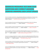 ADVANCED MEDSURGE TEST BANK EXAM QUESTIONS AND CORRECT ANSWERS (VERIFIED ANSWERS) 2024 LATEST UPDATE