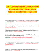 CRCR Certification Exam Latest Questions and Answers (2024 / 2025) (Verified Answers) already rated a+ legit exam