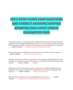 TNCC STUDY GUIDE EXAM QUESTIONS AND CORRECT ANSWERS (VERIFIED ANSWERS) 2024 LATEST UPDATE GUARANTEED PASS
