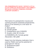 NIFA PERIOPERATIVE QUIZ 1 NEWEST ACTUAL  EXAM COMPLETE 50 QUESTIONS AND CORRECT  DETAILED ANSWERS (VERIFIED ANSWERS)  |ALREADY GRADED A+