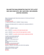 CNA WRITTEN EXAM (PROMETRIC PRACTICE TEST) LATEST  2022-2023 EXAM WITH 300+ QUESTIONS AND ANSWERS  (VERIFIED ANSWERS)