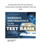 Nursing Informatics for the Advanced  Practice Nurse 2nd Edition McBride Tietze Test  Bank