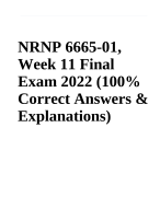 NRNP 6665-01,  Week 11 Final  Exam 2022 (100%  Correct Answers &  Explanations)