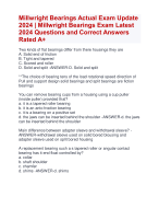 Millwright Bearings Actual Exam Update  2024 | Millwright Bearings Exam Latest  2024 Questions and Correct Answers  Rated A+ | Verified Millwright Bearings ActualExam 2024-2025 Quiz with Accurate Solutions Aranking Allpass'