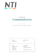 Eindopdracht Communiceren NTI 