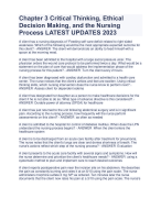 Chapter 3 Critical Thinking, Ethical  Decision Making, and the Nursing  Process LATEST UPDATES 2023 A client has a nursing diagnosis of 