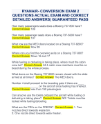 RYANAIR CONVERSION EXAM QUESTIONS AND  DETAILED CORRECT ANSWERS GRADED A+