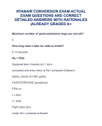 RYANAIR CONVERSION EXAM ACTUAL  EXAM QUESTIONS AND CORRECT  DETAILED ANSWERS WITH RATIONALES  |ALREA