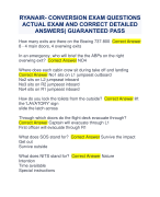 RYANAIR- CONVERSION EXAM QUESTIONS  ACTUAL EXAM AND CORRECT DETAILED  ANSWERS| GUARANTEED PASS