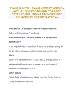 RYANAIR INITIAL TEST WITH ACTUAL  QUESTIONS AND CORRECT DETAILED ANSWERS FROM VERIFIED SOURCES BY  EXPERT RATED A+