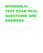 WONDERLIC  TEST EXAM REAL  QUESTIONS QND  ANSWERS