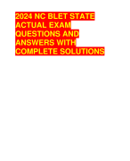 2024 NC BLET STATE  ACTUAL EXAM  QUESTIONS AND  ANSWERS WITH  COMPLETE SOLUTIONS