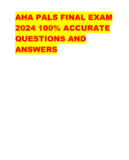 AHA PALS FINAL EXAM  2024 100% ACCURATE QUESTIONS AND  ANSWERS