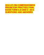 2024 ATI RN COMPREHENSIVE PREDICTOR PRACTICE FINAL  EXAM FORM A,B AND C 2019  QUESTIONS AND ANSWERS