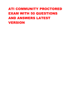 ATI COMMUNITY PROCTORED  EXAM WITH 50 QUESTIONS  AND ANSWERS LATEST  VERSION