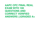 AAPC CPC FINAL REAL  EXAM WITH 100  QUESTIONS AND  CORRECT VERIFIED  ANSWERS |||GRADED A+