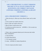 AMCA PHLEBOTOMY 2 LATEST VERSIONS  2024-2025 ACTUAL EXAM COMPLETE 250  QUESTIONS AND CORRECT DETAILED  ANSWERS (VERIFIED ANSWERS) |ALREADY  GRADED A+