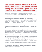 Data Driven Decision Making WGU C207 Exam Latest 2024 | Data Driven Decision  Making WGU C207 Exam Update 2024-2025  Questions and Correct Answers Rated A+ | Verified  Data Driven Decision Making WGU C207 ExamUpdate 2024 Quiz with Accurate Solutions Aranking Allpass