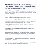 WGU Data Driven Decision Making - C207 Exam Update 2024 Questions and  Correct Answers Rated A+ | Verified WGU Data Driven Decision Making  C207 ExamUpdate 2024 Quiz with Accurate Solutions Aranking Allpass
