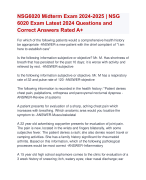 NSG6020 Midterm Exam 2024-2025 | NSG  6020 Exam Latest 2024 Questions and  Correct Answers Rated A+ | Verified NSG 6020 ActualExam 2024-2025 Quiz with Accurate Solutions Aranking Allpass
