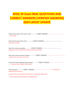 APEA 3P Exam REAL QUESTIONS AND CORRECT ANSWERS (VERIFIED ANSWERS) 2024 LATEST UPDATE