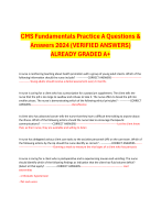 CMS Fundamentals Practice A Questions & Answers 2024 (VERIFIED ANSWERS) ALREADY GRADED A+