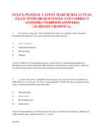 NCLEX-PN FINAL LATEST MARCH 2024 ACTUAL  EXAM WITH 200 QUESTIONS AND CORRECT ANSWERS (VERIFIED ANSWERS) |ALREADY GRADED A+