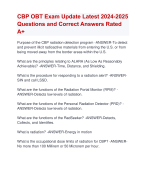 CBP OBT Exam Update Latest 2024-2025  Questions and Correct Answers Rated  A+ | Verified CBP OBT ExamUpdate  2024-2025  Quiz with Accurate Solutions Aranking Allpassn'