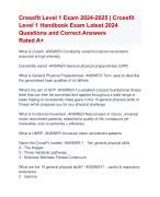 Crossfit Level 1 Exam 2024-2025 | Crossfit  Level 1 Handbook Exam Latest 2024  Questions and Correct Answers  Rated A+ | Verified Crossfit Level 1 ExamUpdate 2024-2025 Quiz with Accurate Solutions Aranking Allpassn'