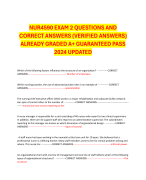 NUR4590 EXAM 2 QUESTIONS AND CORRECT ANSWERS (VERIFIED ANSWERS) ALREADY GRADED A+ GUARANTEED PASS 2024 UPDATED