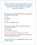 NURSE AID STATE EXAM NEWEST 2024-2025 ACTUAL  EXAM COMPLETE 150 QUESTIONS AND CORRECT  DETAILED ANSWERS (VERIFIED ANSWERS) |ALREADY GRADED A+