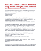 WGU D023 School Financial Leadership Exam Update 2024-2025 Latest Questions  and Correct Answers Rated A+ | Verified WGU D023 School Financial Leadership ExamUpdate 2024-2025 Quiz with Accurate Solutions Aranking Allpass
