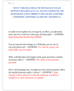 WEST VIRGINIA INSURANCE PROPERTY AND  CASUALTY EXAM NEWEST 2024-2025 ACTUAL EXAM  COMPLETE 200 QUESTIONS AND CORRECT  DETAILED ANSWERS (VERIFIED ANSWERS) |ALREADY GRADED A+