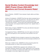 Social Studies Content Knowledge test  (5081) Praxis II Exam 2024-2025  Questions and Correct Answers Rated  A+ | Verified Social Studies Content Knowledge (5081) Praxis II Exam 2024-2025 Quiz with Accurate Solutions Aranking andPassn'