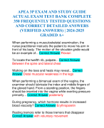 APEA 3P EXAM AND STUDY GUIDE ACTUAL EXAM TEST BANK COMPLETE 350 FREQUENTLY TESTED QUESTIONS AND CORRECT DETAILED ANSWERS (VERIFIED ANSWERS) | 2024-2025 GRADED A+