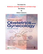 Test Bank For Beckmann and Ling's Obstetrics and Gynecology  8th Edition By Robert Casanova |All Chapters, Complete Q & A, Latest 2024|