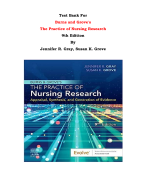 Test Bank For Burns and Grove's  The Practice of Nursing Research 9th Edition By Jennifer R. Gray, Susan K. Grove |All Chapters, Complete Q & A, Latest 2024|