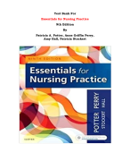 Test Bank For Essentials for Nursing Practice 9th Edition By Patricia A. Potter, Anne Griffin Perry,  Amy Hall, Patricia Stockert |All Chapters, Complete Q & A, Latest 2024|