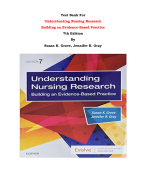 Test Bank For Understanding Nursing Research Building an Evidence-Based Practice 7th Edition 		By Susan K. Grove, Jennifer R. Gray |All Chapters, Complete Q & A, Latest 2024|