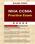 CCMA EXAM 2024 (NHA) /807 Questions With Verified Answers 100% Score!!!
