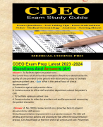 CDEO Exam Prep Latest 2023 -2024 /Questions And Answers (A+)