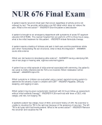 NUR 676 Final Exam