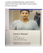 I HUMAN COMPREHENSIVE LAURA WOOD CASE STUDY REAL ONE WEEK 9 latest update and well evaluated 