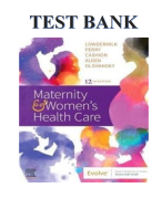 Test Bank for Maternity and Womens Health Care 12th Edition by Lowdermilk