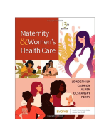 Maternity and Women's Health Care 13th Edition Lowdermilk Test