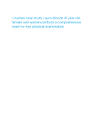I-human case study Laura Woods 41 year old female well women perform a comprehensive  head-to-toe 