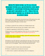 HESI PN MED SURG ACTUAL EXAM  2024/2025 WITH ALL QUESTIONS AND 100%  CORRECT ANSWERS WITH RATIONALES  ALREADY GRADED A+ PN – PRACTICAL  NURSE HESI MEDICAL SURGICAL EXAM  (LATEST 2024)